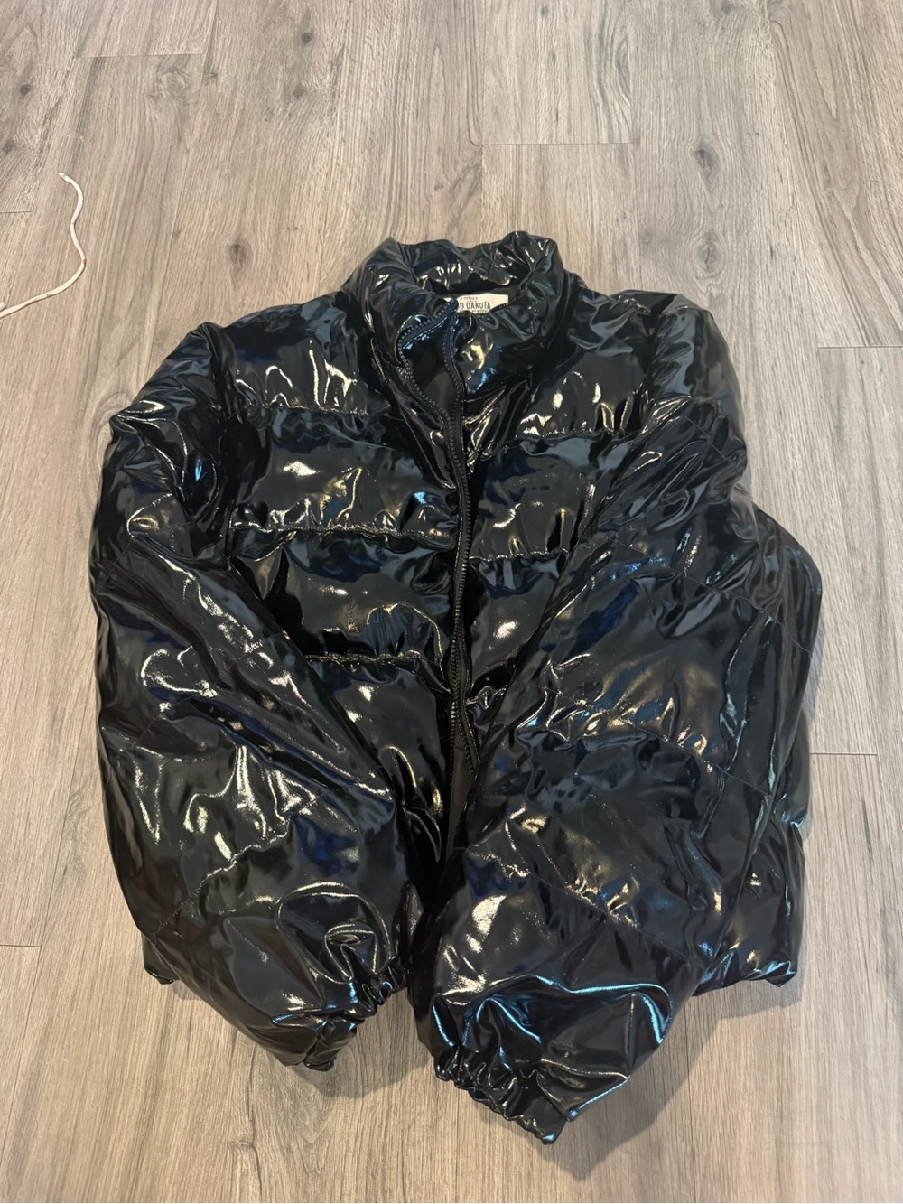 Steve Madden Black Glossy Puffer Jacket